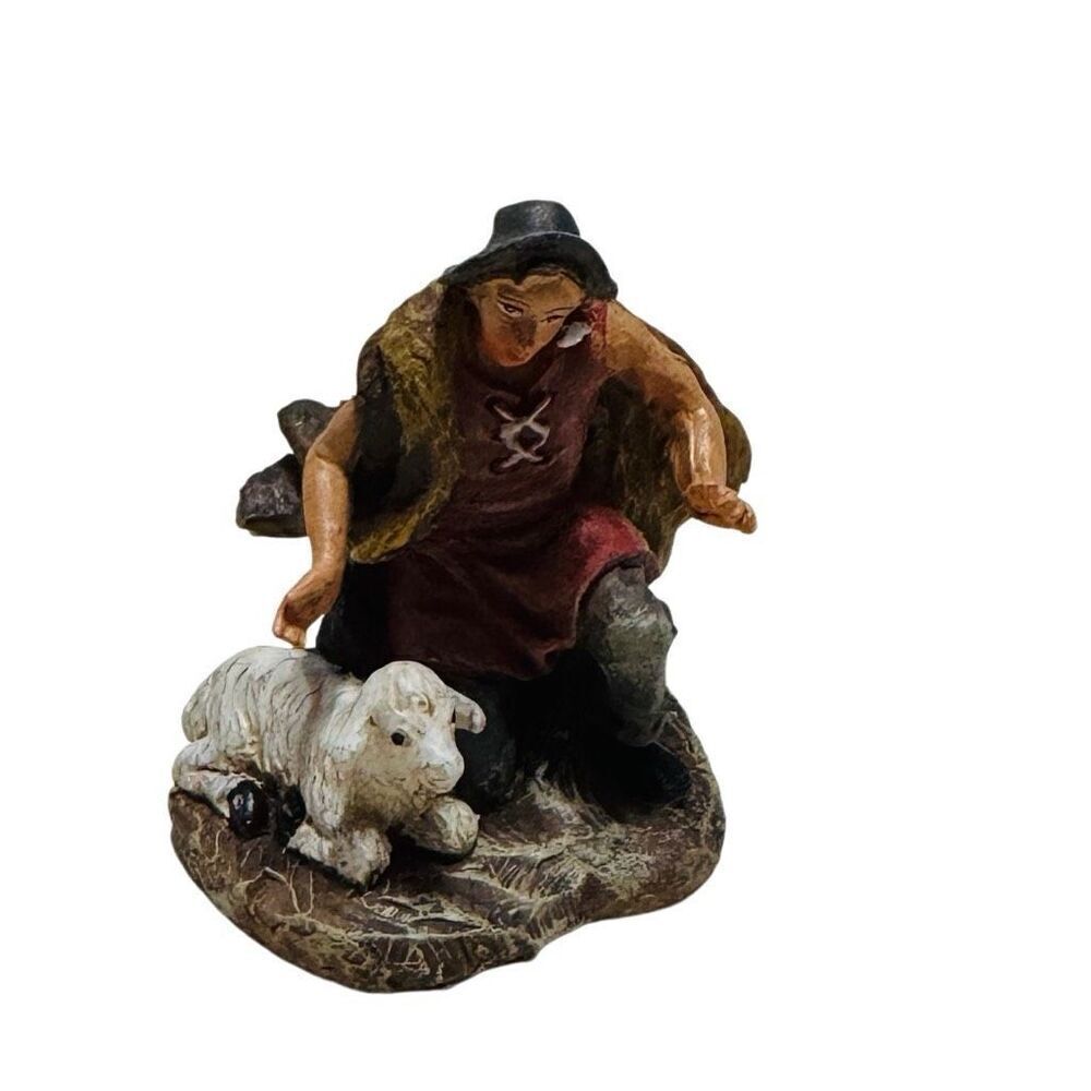 Grandeur Noel Bethlehem Village Shepherd w/ Sheep Nativity FONTANINI House